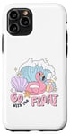iPhone 11 Pro Flamingo Go With The Float Summer Pool Party Vacation Cruise Case