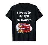 London Souvenir Red Bus I survived my trip to London England T-Shirt