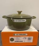 Le Creuset Signature Cast Iron Round Casserole 26cm Olive With Gold Knob  (NEW)