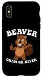 Coque pour iPhone X/XS Beaver Gnaw Or Never Et Beaver Lumberjack Costume Beaver