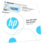 HP - Papier photo finition glacée HP Avancée - 250 g/m2. 4 x 12 pouces (101 x 305 mm) - 10 feuilles