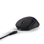 uRage Souris Gaming RGB Reaper 330" (Gaming Mouse Lumière LED, Ultra légère, droitier, 6 Boutons programmables, 6 200 dpi, capteur Optique, Logiciel, câble détachable 2m) Noir