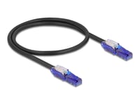 Delock - Nätverkskabel - Rj-45 (Hane) Vinklad Till Rj-45 (Hane) Vinklad - 50 Cm - 6 Mm - Utp - Cat 6 - Halogenfri - Svart