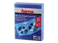 Hama Blu-ray Disc Double Jewel Case - Bluray runt skivfodral - kapacitet: 2 Blu-ray-skivor - blå (paket om 3)