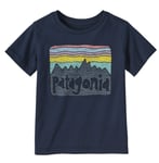 Patagonia Baby Fitz Roy Skies T-Shirt New Navy 3 år