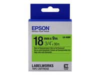 Epson Labelworks Lk-5Gbf - Svart På Grön - Rulle (1,8 Cm X 9 M) 1 Kassett(Er) Etiketttejp - För Labelworks Lw-1000, 400, 600, 700, 900, K400, Z5000, Z5010, Z700, Z710, Z900