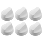 6 x CREDA White Oven Cooker Hob Flame Burner Hotplate Control Switch Knobs