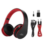 Cuifati Yoidesu Headphone HiFi Sound Wireless headphones 12-hour Calling/10-hour Music Gaming Headset for PS4 Foldable(Black-Red)