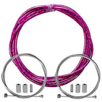 cyclingcolors gaine frein vélo avec câble embouts kit avant arrière compatible avec Shimano Sram cycle ville route vtt insert performance cable (Rose laser)