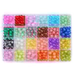 480 st Crackle Glaspärlor 8mm Kristallpärlor Glas Runda Pärlor Ädelstenspärlor Armbandspärlor Lösa Distanspärlor-WELLNGS