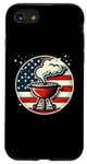 Coque pour iPhone SE (2020) / 7 / 8 Barbecue vintage patriotique avec drapeau américain