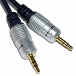 SHIELDED OFC 3.5mm Jack Plug Aux Cable Audio Lead to Headphone/MP3/iPod/Car 5m