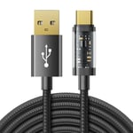 Joyroom USB-A til USB-C-kabel med hurtiglading 3A, 2m - Svart