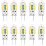G4 2W LED-lampa, motsvarande 20W halogenlampor, kall vit 6000k, 200Lm, 12x SMD, 12V AC/DC-pack om 10 [Energiklass A+]