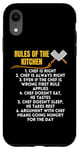 Coque pour iPhone XR Rules Of The Kitchen Funny Master Cook Restaurant Chef Blague