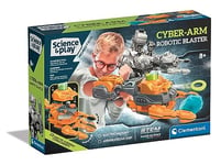 Clementoni 75086 Science & Play Cyber Blaster Arm, Robotic Glove That Shoots Soft Disks, Scientific Toys, Experiment Kit Age 8, English Version, Made in Italy