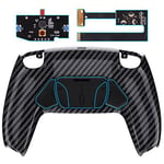 eXtremeRate Graphite Carbon Fiber Programable RISE4 Remap Kit for PS5 Controller BDM 010 BDM 020, Upgrade Board & Redesigned Back Shell & 4 Back Buttons - Controller NOT Included