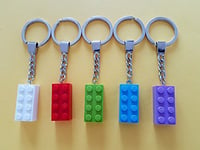 LEGO 5 x Brick Keyring / Keychain (2x4 stud) Mixed Colours Parties