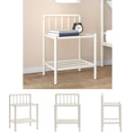The Living Store Sängbord vit och transparent 45x34,5x62,5 cm metall och glas -  Nattduksbord