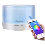 ACKTECH Wi-Fi Smart Essential Oil Diffuser 500ml Ultrasonic Aroma Diffuser/Humidifier, 7 LED Light Colours Timer & Auto-Off & 2 Mist Modes, Echo Alexa Control Fragrance Oil Diffuse (White)