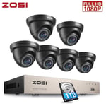 ZOSI CCTV Camera Full HD 1080P 8CH DVR Home Security System Kit with Hard Drive