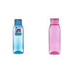Sistema Retro Square Bottle, 725 ml - Assorted Colours & BPA Free Stackable Square Bottle, Assorted Colours, 475 ml