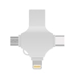 Clé USB 3.0 Wafenso 64 Go USB, USB Type-C quatre-en-un disque U pour téléphone / PC / ordinateur - Argent