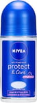 NIVEA Déodorant Bille Protect & care (1 x 50 ml) protection efficace 48H, déo inspiré de la crème, soin femme sans alcool
