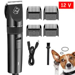 Qazxsw Dog Clippers Shaver 12V High Power for Thick Heavy Coats, Professional Dog Grooming Hair Clippers, Low Noise Plug-In Electric