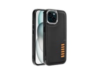 Cool Iphone 15 Milano Case, Black Leatherette/Raised Edges/Wireless Charging 8434847073170