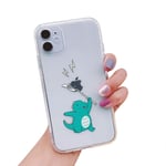 Bakicey Coque pour iPhone 8 Plus, Coque Silicone Motif Dinosaure, Transparent Housse Etui de Protection Bumper en TPU Souple Coque pour iPhone 8 Plus 5,5 Pouces (Dinosaure Vert)