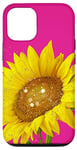 Coque pour iPhone 12/12 Pro Doré, tournesol rose vif, rose vif, joli