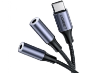 USB cable Ugreen Ugreen cable USB headphone splitter Type C - 2x 3.5 mm mini jack AUX 20cm gray (30732)