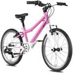 PROMETHEUS BICYCLES PRO®-barnesykkel 20 tommer rosa hvit SHOCKING PINK