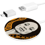 MUOOUM African Girl Black Woman Fast Wireless Charger, Wireless Charging Pad 10W Unibody Fast Charging Pad Compatible for iPhone, airpods or any Qi enabled Smartphone