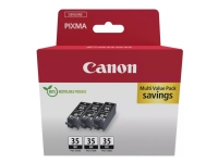 Canon PGI-35BK Triple Pack - 3-pack - 9.3 ml - svart - original - bläcktank - för PIXMA iP100 with battery, iP110, TR150, TR150 with Battery Pack RC-IP100