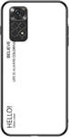 Coque Pour Xiaomi Redmi Note 11 4g Étui De Téléphone En Verre Trempé Dégradé De Couleur Housse Pour Xiaomi Redmi Note 11 4g Blanc