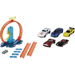 Hot Wheels GLC90 Track Builder Unlimited Loop Kicker Pack and 5-Car Pack of 1:64 Scale Vehicles, Gift for Collectors & Kids Ages 3 Years Old & Up (Styles May Vary), 1806