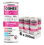 Oshee Vitamin Energy Formula 250ml Vitamins + Minerals (Pack of 6) - Niacin, Biotin, Zinc, Selenium - Multipack