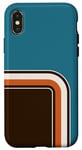 Coque pour iPhone X/XS Téléphone Kandy Moderne Abstrait Cool Insolite Turquoise BrunCream
