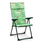 Chaise de Jardin Fauteuil Pliant Solenny 5 Positions Rembourrage 3 cm 62x60x108 cm