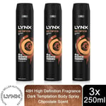 Lynx XXL Dark Temptation 48-Hour High Definition Body Spray Deodorant, 3x250ml