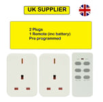 2 Pack + 1 Remote Wireless Control Remote Plug Socket Light Switch Heavy Duty