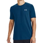 Under Armour Mens Seam-less Wave Short Sleeve Training Top Gym Tops - Blue