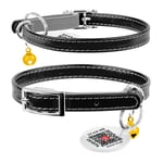 Halsband Kattunge Äkta Läder Svart