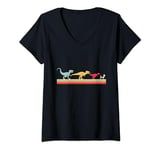 Womens Dinosaur French Bulldog Evolution Fun Paleontology V-Neck T-Shirt