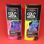 2 x Colorista Hair Makeup 1 Day Neon Yellow & Pink Highlights for Light Blondes.