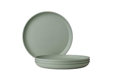 Mepal - Breakfast plate 4 pieces Silueta - Dishwasher & microwave resistant - Plastic plates - Dinner plates - Tableware - 23 cm - Nordic sage