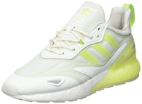 adidas Men's Zx 2k Boost 2.0 Gymnastics Shoe, White Tint Semi Solar Slime Pulse Yellow, 6.5 UK
