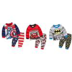 Pyjamas Kapten Amerika, Batman, Cars,100% Bomull, Stl 100-130 Cl Batman 130